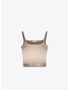 New ZARA Crop Tank Top - Taupe size S